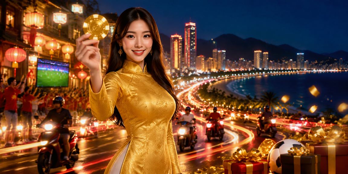 Người dùng tại Nha Trang truy cập nền tảng cá cược trực tuyến với áo dài Việt Nam truyền thống